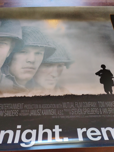Banner promocional de nailon Saving Private Ryan 59" x 24" vintage 1998 - Imagen 3 de 14