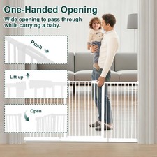 Cat Pet Gate Baby Gate 30.3 In Extra Tall Adjustable 65.3" to 68.8" Wide