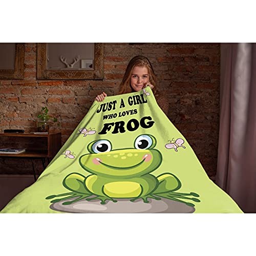 Just A Girl Who Loves Frog weiche Decke Ganzjahresdecke Decke Fleece - Bild 3 von 7