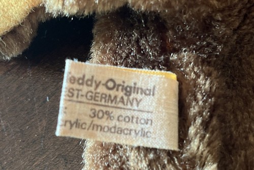 "Títere de mano de oso pardo original de peluche Hermann vintage de 9"" de alto" - Imagen 6 de 6