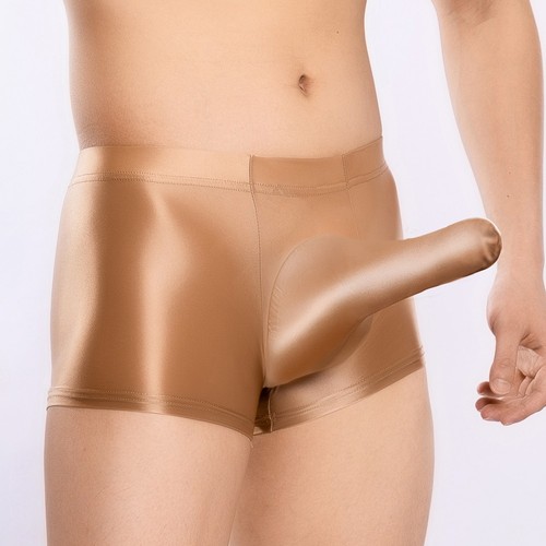 Sexy ropa interior boxer para hombre tiro bajo transparente transparente transparente brillante bolsa grande - Imagen 9 de 45