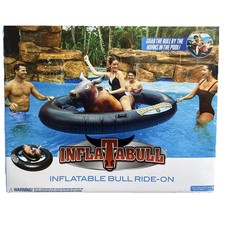 Inflatabull Inflatable Ride On Rodeo Bull Pool Toy Float Ages 9+ New Unopened