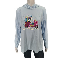 Christopher and Banks Womens Modern Graphic Hoodie Petite X-Large Size Blue