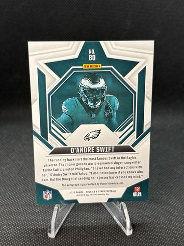 D'Andre Swift 2023 Panini Rookies & Stars Silver Auto /100 #80 SP Eagles - Bild 2 von 2