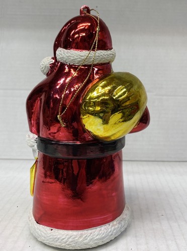 Vintage 8” Santa W/ Gifts Bag Centerpiece Ornament Plastic Shiny Christmas Decor - Picture 3 of 10