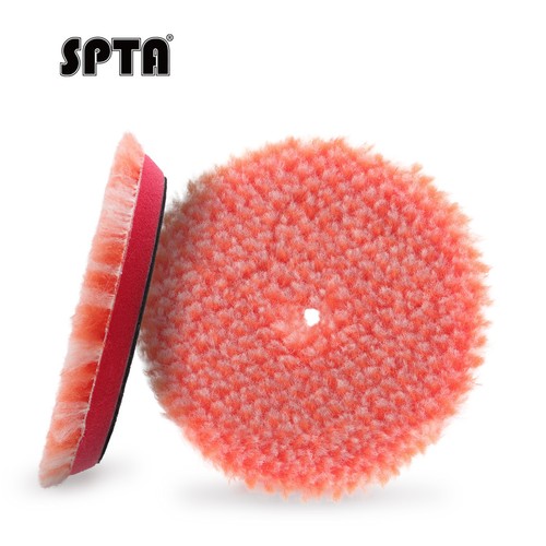 SPTA 1Pc 3/5/6 inch T140 Orange White Heavy Cut Long Wool Polishing Buffing Pad - Picture 1 of 10