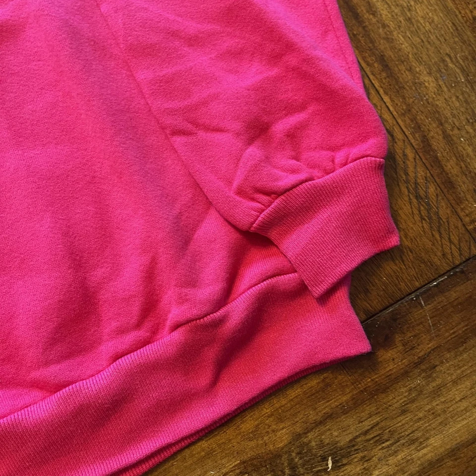 Vintage Jerzees Sweatshirt Crewneck Mens Medium Pink Blank Raglan Made USA 80s Foto 4 de 4