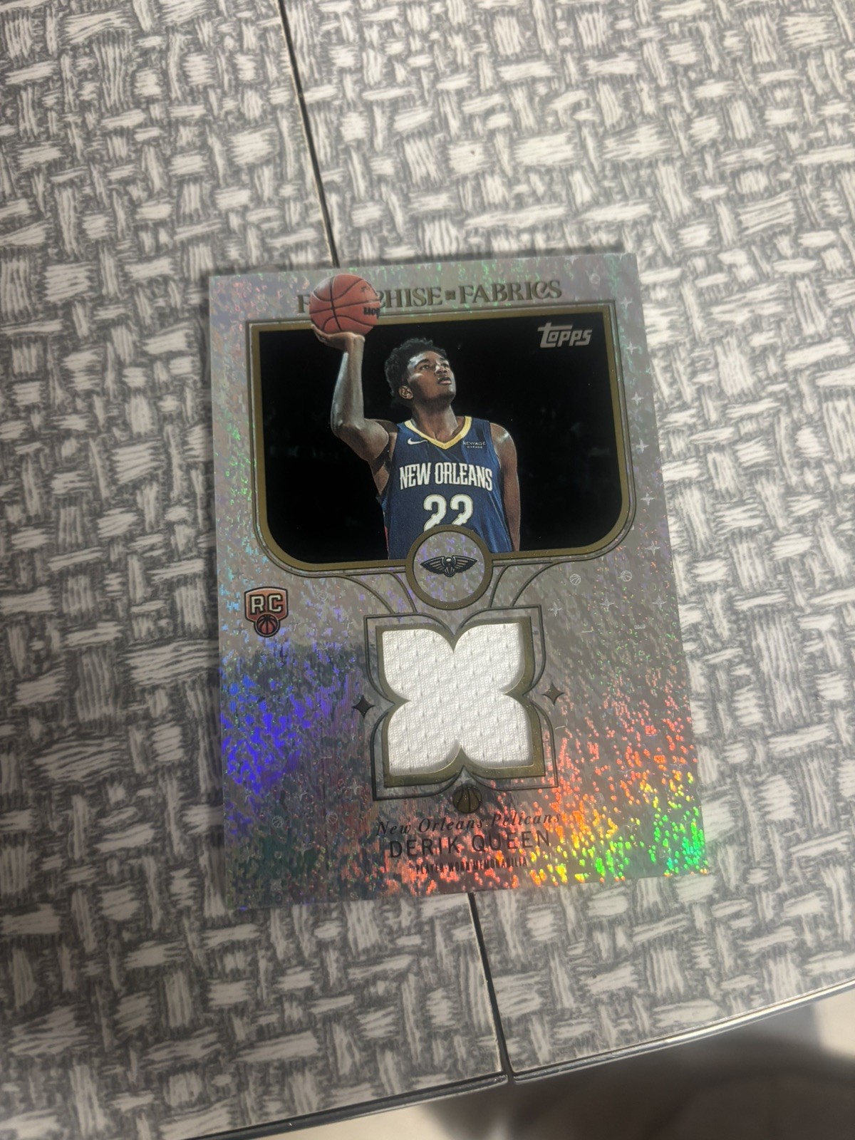 DERIK QUEEN 2025 Topps Franchise Fabrics Player-worm Jersey HOLO FOIL SP RC 🏀🔥