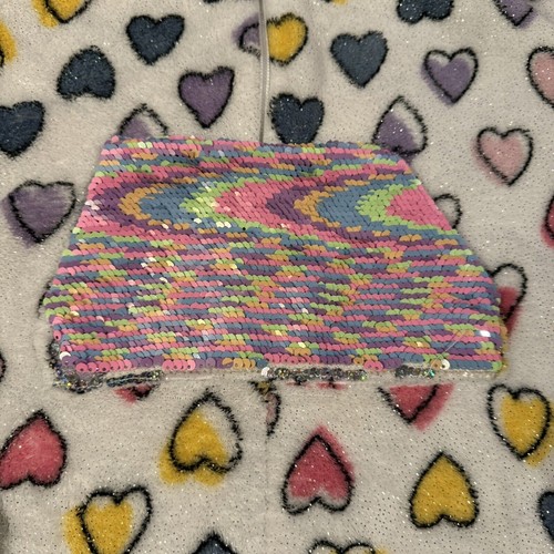 bmagical Girls 10 Hooded Unicorn Jumpsuit Hearts Sequins Sparkly Soft Comfy Warm - Picture 5 of 9