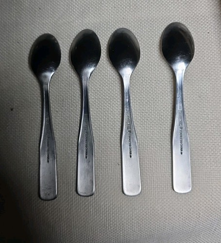 4 Cambridge Silversmiths Stainless Demitasse Spoons 4 3/4" - Picture 3 of 4