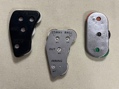 Lot Of 3 Umpire Indicator Strike Ball Out Inning Baseball Clicker Counter