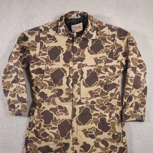 Vtg Walls Blizzard Pruf Coveralls Mens Large Short Duck Camo Outdoor USA Made - Picture 2 of 24