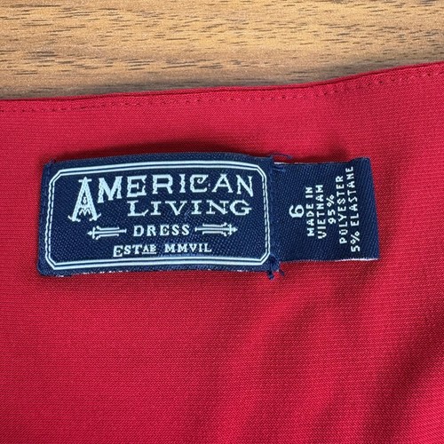 American Living Red Dress Cap Sleeve Stretchy V Neck Career Party Size 6 - Picture 4 of 10
