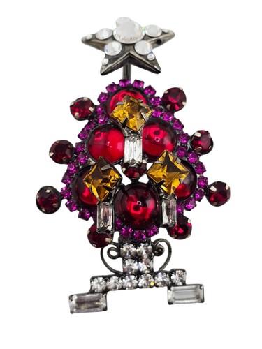 Vintage VRBA Mini Christmas Tree Brooch (A8637) - Picture 6 of 9