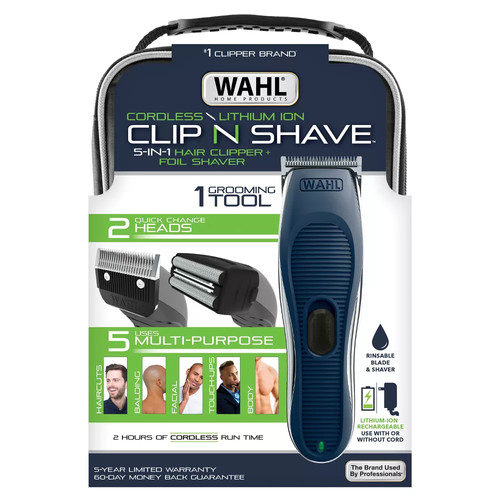 Wahl Clip & Shave Akku Akku Haarschneidemaschine Elektrorasierer Herren Trimmer