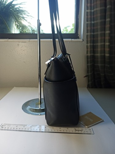 Michael Kors Jet Set Travel Bag Large Black Purse Solid PVC Silver Hardware - Bild 6 von 13