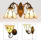 Tiffany Leaf Pattern Stained Glass Wall Sconce Flower Shade Wall Light Corridor