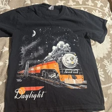 Daylight  Sales Trains Authentic Railroad Clothing T-Shirt Youth L Glow In The D