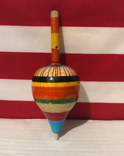 Vintage 6 Zoll Holzkreisel, ohne Schnur, antikes Spielzeug
