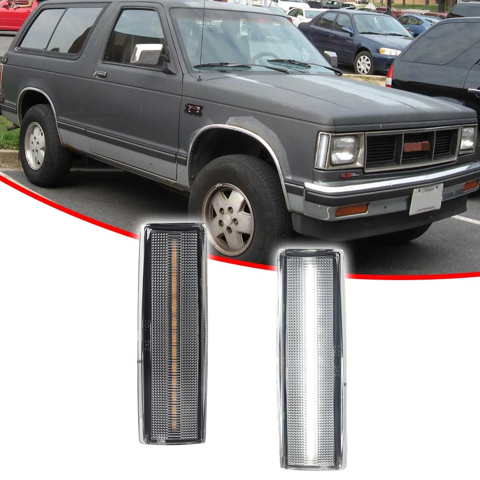 2x Luces LED laterales blancas transparentes para Chevrolet S10 GMC S15 Jimmy Oldsmobile Foto 2 de 4