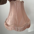 Coral Vintage Scolloped Edge Retro Style Fringe Lampshade Tassel Ex Condition 