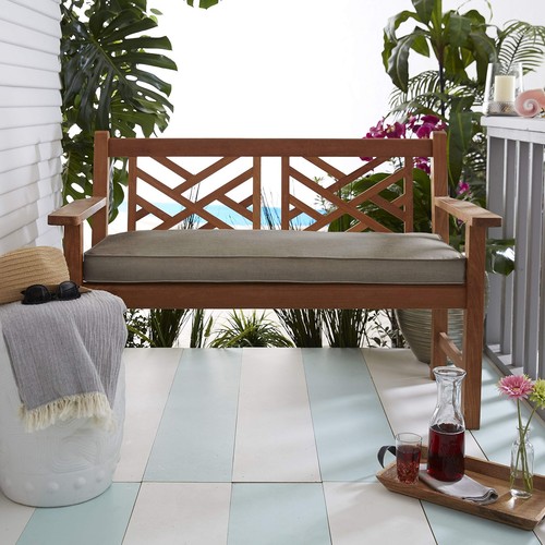 Indoor or Outdoor Sunbrella Bench Cushion with Corded Edges and Tie Backs, 37... - Picture 2 of 6