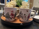 pottery barn Santa Mug Christmas Country tree holiday gift coffee cup mom SET 2