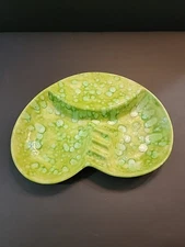 Lg Vintage  Ceramic Cigar Holder-ashtray 10” Psycadellic Green 