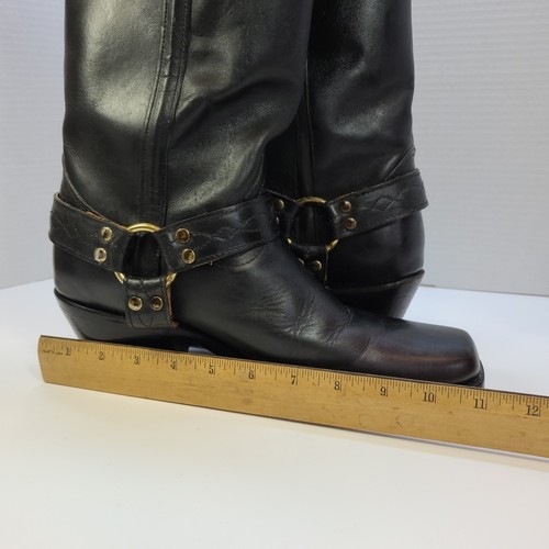 Vintage Wild Pair Brazil Black Harness Motorcycle Boots Mens 9D EUC - Picture 21 of 24
