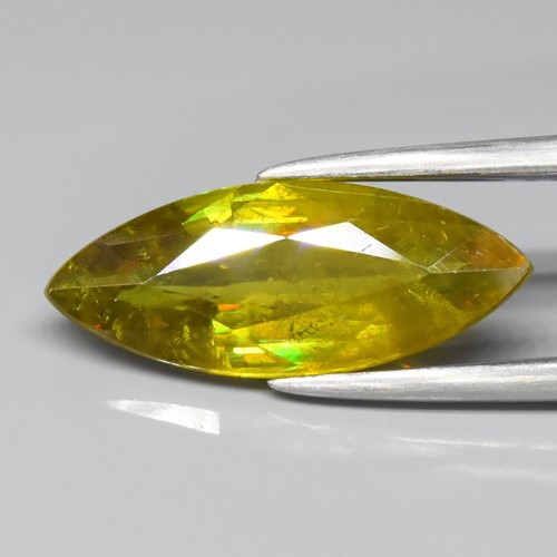 💎 2.25ct Marquise Natural Greenish Yellow Sphene - High Luster, Madagascar Gem