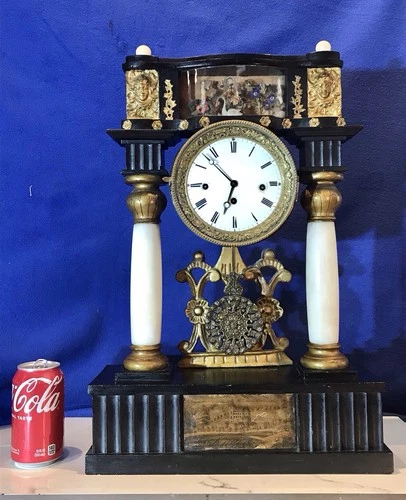ANTIQUE,FRENCH, CHIME REPEATED,CLOCK,STRIKING QUARTER HOUR,DOUBLE COILED