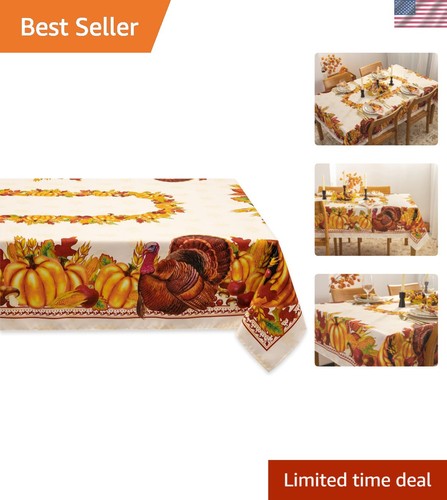 Elegant Country Rustic Tablecloth 60x140” - Ideal for Thanksgiving Celebrations - Picture 1 of 11