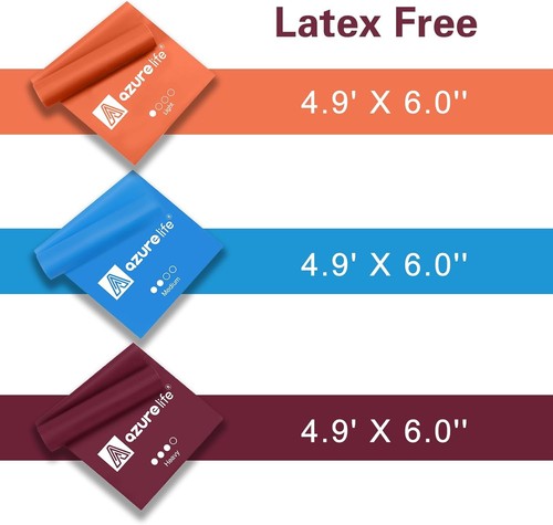 Resistance Bands,Professional Long Non-Latex 5-FT, Orange, Blue, Purple - Picture 3 of 9
