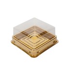 50 Square 3" Gold clear Mini Cupcake Boxes Dome Plastic Favor Holders Events