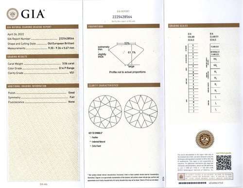 ANILLO DE COMPROMISO DE DIAMANTES TALLA EUROPEA ANTIGUO CERTIFICADO GIA DE 3,06 quilates platino vintage - Imagen 2 de 2