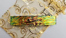 Fused Large Multicolor Handcrafted Dichroic Glass Genuine French Hair Barrette