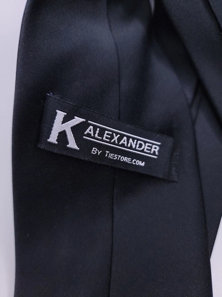 Corbata formal para hombre K Alexander 57"Lx4"W corbata negra Foto 3 de 4