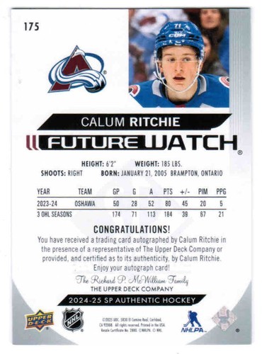 24/25 2024 SP AUTHENTIC FUTURE WATCH AUTOGRAPH AUTO RC CARDS 101-200 U-Pick List - Picture 32 of 34