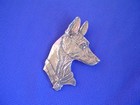 Pharaoh Hound Head and crystal pin #54B Pewter Dog Jewelry by Cindy A. Conter