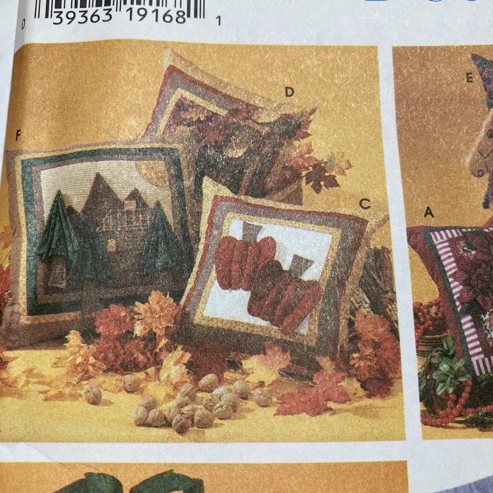 Simplicity 7236 Home Dec PILLOWS Fall Pumpkin Spring Gift Cabin Pattern UNCUT - Image 3 of 4