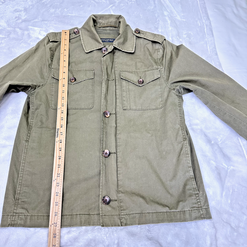 Banana Republic Men's Army Green Military Cotton Jacket Pockets SZ M - Picture 11 of 14