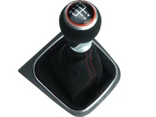 Schaltknauf Schaltsack Knauf Alcantara 5 Gang rote Naht RR p.f VW Golf 5 6 Jetta