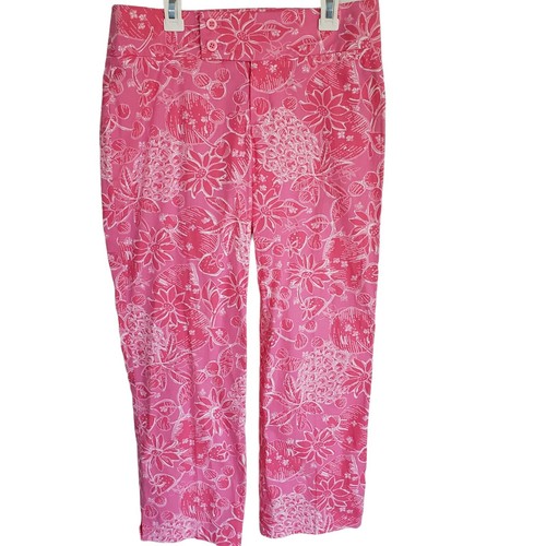 Lilly Pulitzer Gr. 4 Capri Hose Palm Beach Fit Rosa Nina Pina Print Cropped - Bild 5 von 12