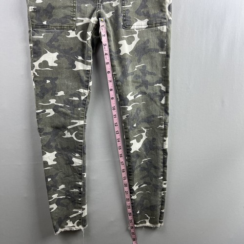 Etienne Marcel Pants Women's Skinny Jeans Camo size 27 Green Gray Ankle Fringe - Picture 13 of 14