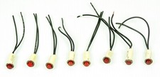 Lot of 8 Snaplite Leecraft Red Illuminated Indicator Light 125Volt 1/3Watt