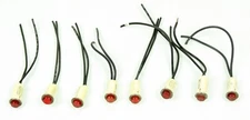 Lot of 8 Snaplite Leecraft Red Illuminated Indicator Light 125Volt 1/3Watt
