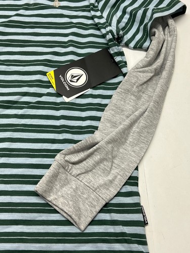 Volcom Impact Two Fer Layered Shirt Top NWT Size M Kids Big Youth Stripe Layered - Bild 2 von 7