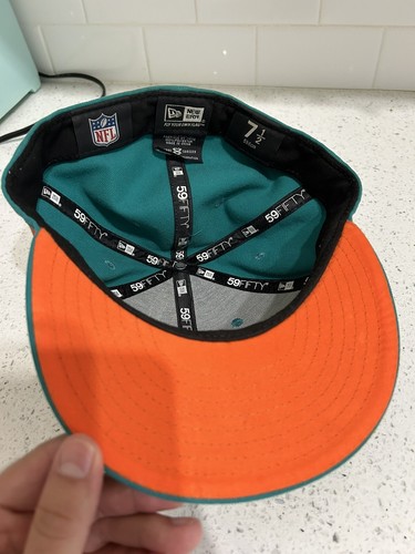 New Era 59Fifty Miami Dolphins NFL Fitted Teal Cap Mütze Gr. 7 1/2 Vintage Logo - Bild 2 von 3