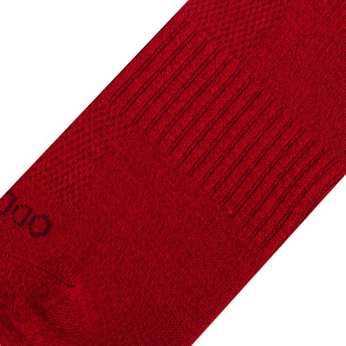 Basix Crew Socks for Women, Comfort Athletic Fit, Mid-Calf, Cotton, Red Heather - Picture 4 of 5