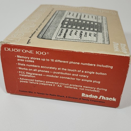 Vintage Radio Shack Duophone 100 Automatic Telephone Memory Dialer Original Box - Picture 11 of 12